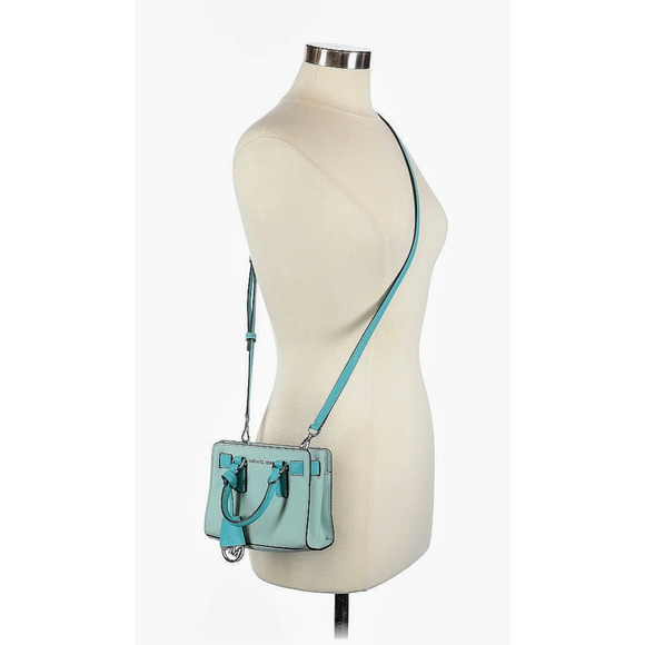 MICHAEL Michael Kors Dillon Top Zip Extra Small Leather Blue Crossbody Bag - Picture 3 of 5